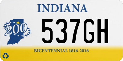 IN license plate 537GH