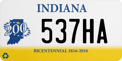 IN license plate 537HA