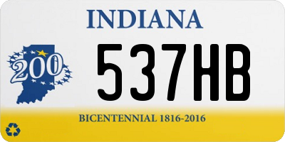 IN license plate 537HB