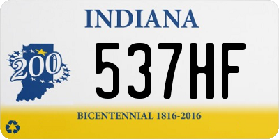 IN license plate 537HF