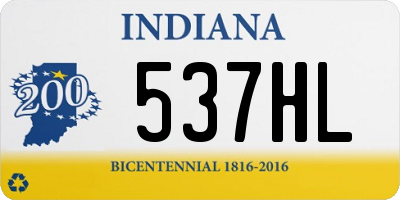 IN license plate 537HL