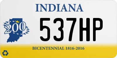 IN license plate 537HP