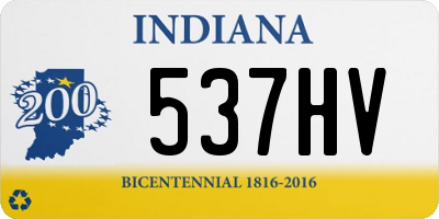 IN license plate 537HV