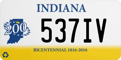 IN license plate 537IV