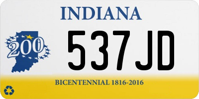 IN license plate 537JD