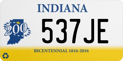 IN license plate 537JE