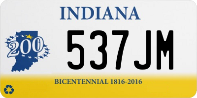 IN license plate 537JM