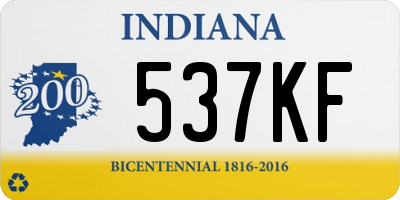 IN license plate 537KF