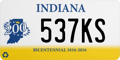 IN license plate 537KS