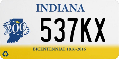 IN license plate 537KX