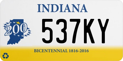 IN license plate 537KY