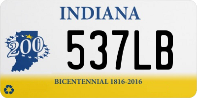 IN license plate 537LB