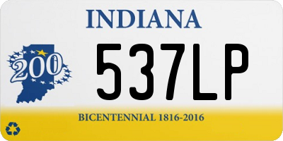 IN license plate 537LP