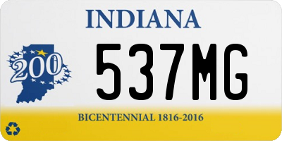 IN license plate 537MG