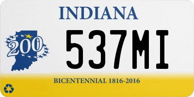 IN license plate 537MI