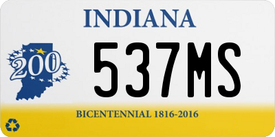 IN license plate 537MS