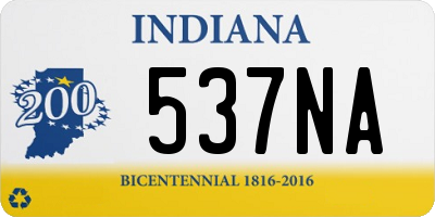 IN license plate 537NA