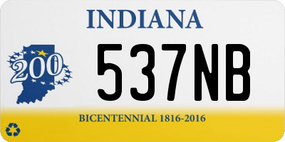 IN license plate 537NB