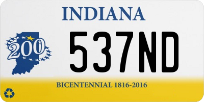 IN license plate 537ND