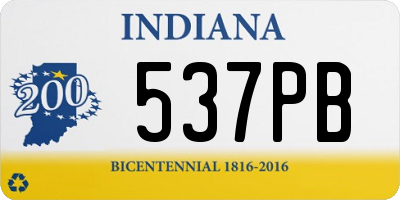 IN license plate 537PB