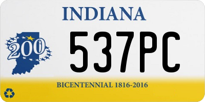 IN license plate 537PC