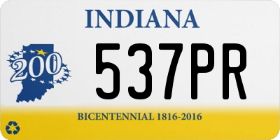 IN license plate 537PR