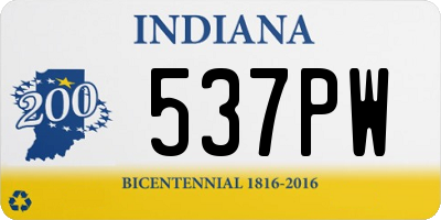 IN license plate 537PW