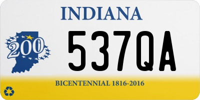 IN license plate 537QA