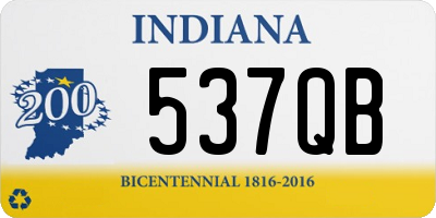 IN license plate 537QB