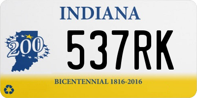 IN license plate 537RK