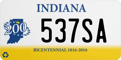 IN license plate 537SA