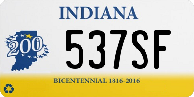 IN license plate 537SF