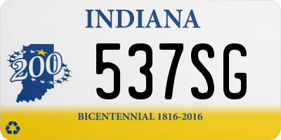 IN license plate 537SG