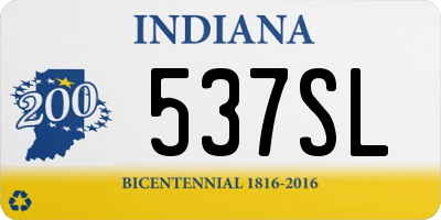 IN license plate 537SL