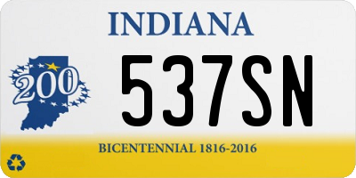 IN license plate 537SN