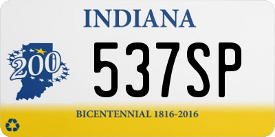 IN license plate 537SP