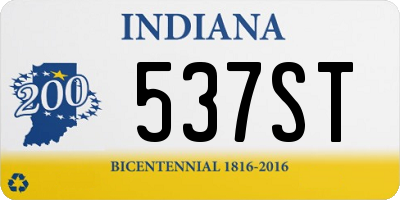 IN license plate 537ST