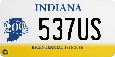 IN license plate 537US