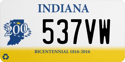 IN license plate 537VW