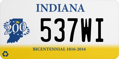 IN license plate 537WI