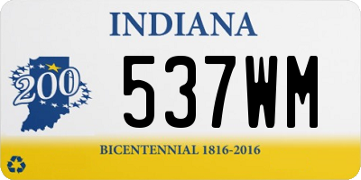 IN license plate 537WM