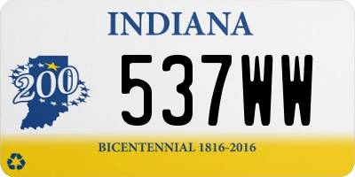 IN license plate 537WW