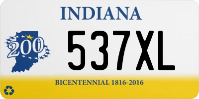 IN license plate 537XL