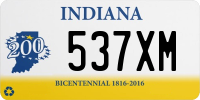 IN license plate 537XM