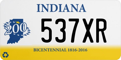 IN license plate 537XR