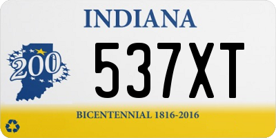 IN license plate 537XT