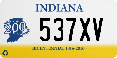 IN license plate 537XV