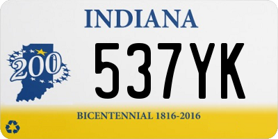 IN license plate 537YK