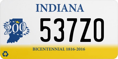 IN license plate 537ZO