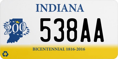 IN license plate 538AA